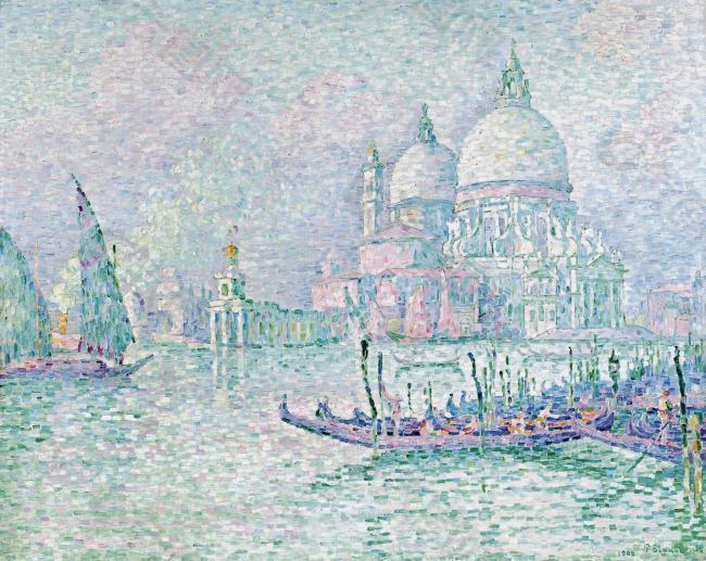Paul Signac - Venice. The Salute. Green, 1908大师画家风景画静物油画建筑油画装饰画
