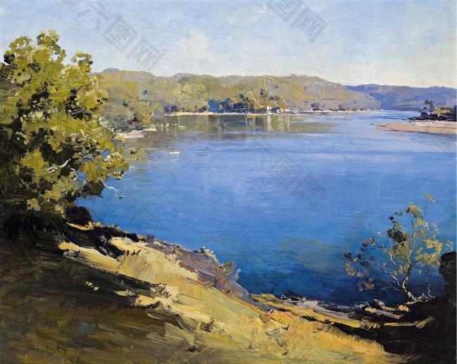 Penleigh Boyd - Hawkesbury River, 1922大师画家风景画静物油画建筑油画装饰画