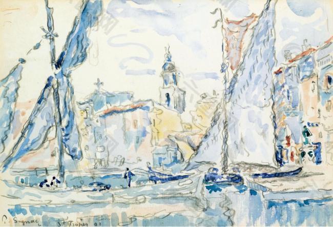 Paul Signac - Saint-Tropez, 1901大师画家风景画静物油画建筑油画装饰画