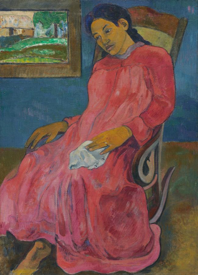 Paul Gauguin - Faaturuma (Melancholic), 1891法国画家保罗.高更paul gauguin印象派油画装饰画