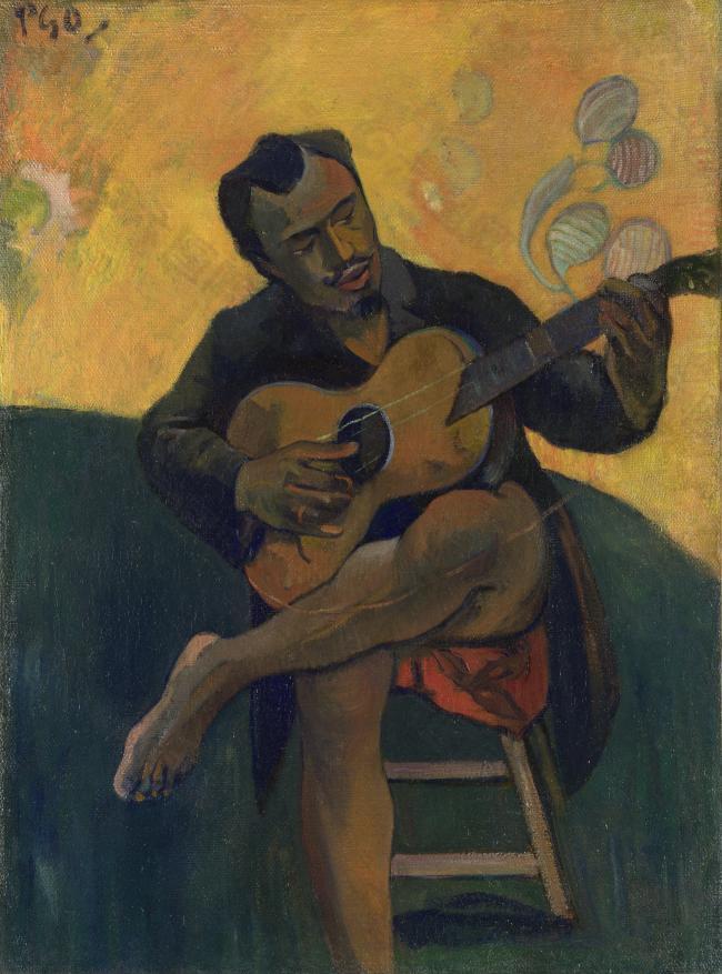 The Guitar Player - Paul Gauguin法国画家保罗.高更paul gauguin印象派油画装饰画