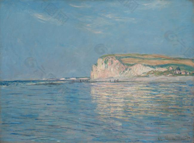 Low Tide at Pourville, 1882法国画家克劳德.莫奈oscar claude Monet风景油画装饰画