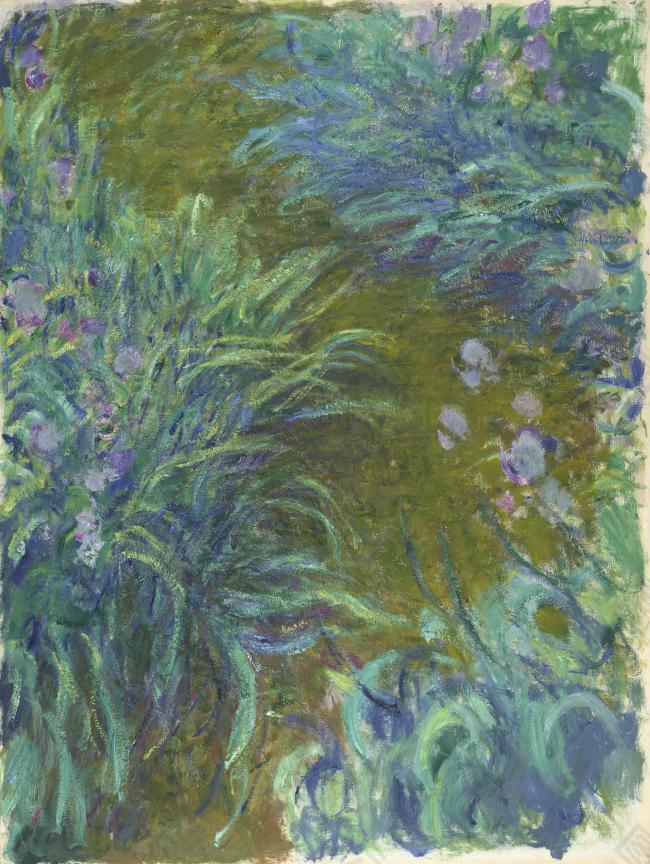 Irises, 1914-17法国画家克劳德.莫奈oscar claude Monet风景油画装饰画