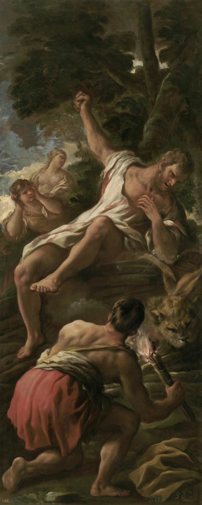 Giordano, Luca - Hercules en la pira, Ca. 1697意大利画家卢卡焦尔达诺Fa Presto人物油画装饰画