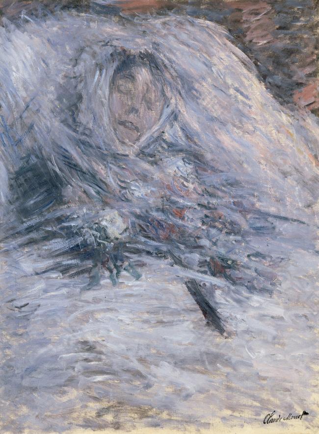 Camille Monet on her Deathbed, 1879法国画家克劳德.莫奈oscar claude Monet风景油画装饰画