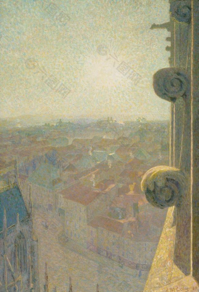 Michel Auguste Colle - Nancy, View of the Cathedral, Saint-Eprve (by the Sun), 1907大师画家风景画静物油画建筑油画装饰