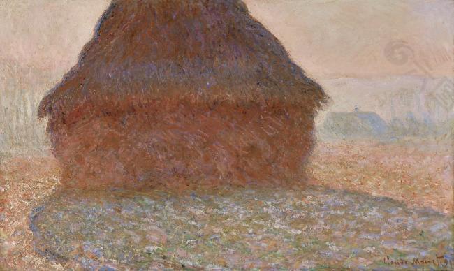 Haystack in the Sunlight, 1890法国画家克劳德.莫奈oscar claude Monet风景油画装饰画