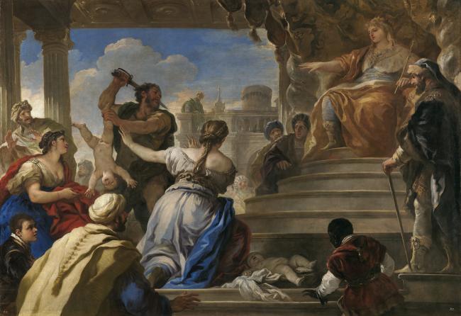 Giordano, Luca - El juicio de Salomon, 1694-95意大利画家卢卡焦尔达诺Fa Presto人物油画装饰画