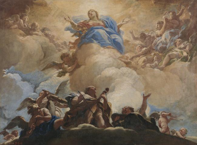 Giordano, Luca - La Asuncion de la Virgen, Ca. 1700意大利画家卢卡焦尔达诺Fa Presto人物油画装饰画