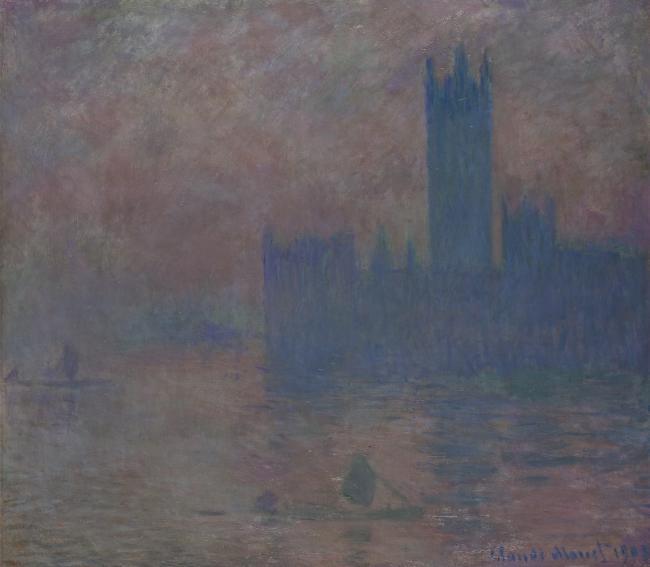 Houses of Parliament, Fog Effect, 1903法国画家克劳德.莫奈oscar claude Monet风景油画装饰画