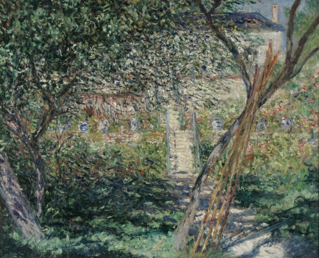 Le Jardin de V茅theuil, 1881法国画家克劳德.莫奈oscar claude Monet风景油画装饰画