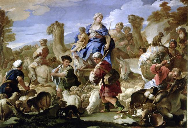 Giordano, Luca - Viaje de Jacob a Canaan, Ca. 1687意大利画家卢卡焦尔达诺Fa Presto人物油画装饰画
