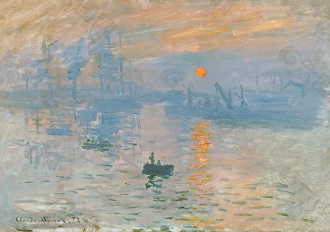 Impression, Sunrise, 1873法国画家克劳德.莫奈oscar claude Monet风景油画装饰画