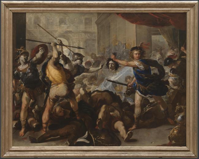 Luca Giordano - Perseus turning Phineas and his Followers to Stone意大利画家卢卡焦尔达诺Fa Presto人物油画装饰画