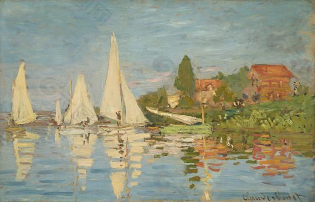 Regatta at Argenteuil, 1872法国画家克劳德.莫奈oscar claude Monet风景油画装饰画