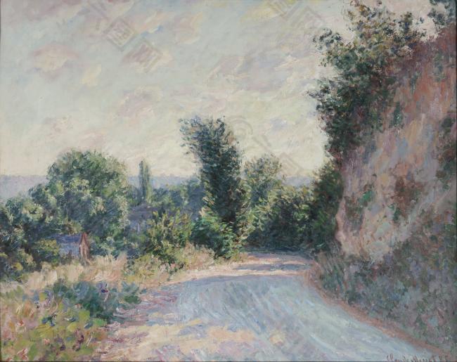 Road near Giverny, 1885法国画家克劳德.莫奈oscar claude Monet风景油画装饰画