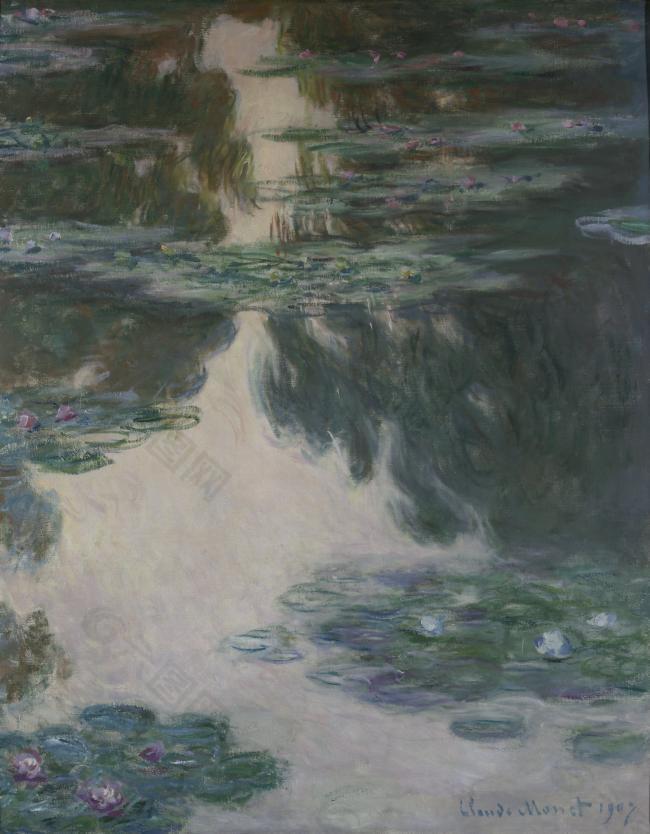 Water Lilies 1907法国画家克劳德 莫奈oscar Claude Monet风景油画装饰画装饰装修素材免费下载 图片编号 六图网