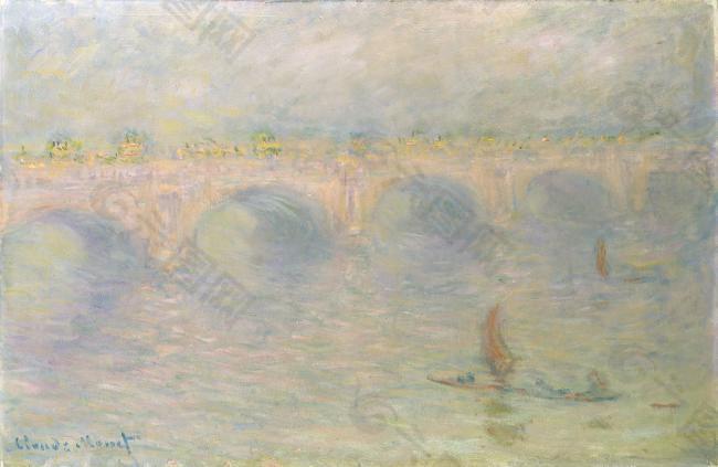 Waterloo Bridge in the Fog, 1899-01法国画家克劳德.莫奈oscar claude Monet风景油画装饰画