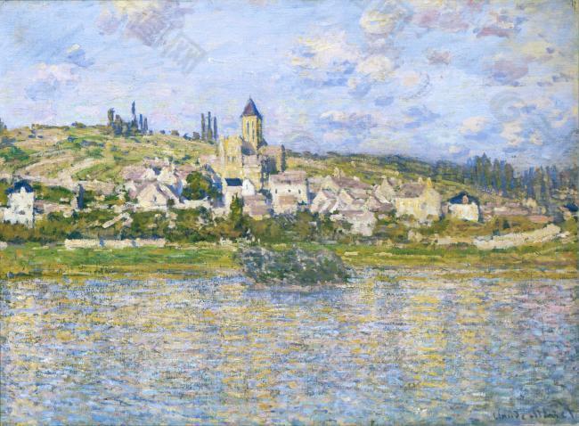 Vetheuil, 1879法国画家克劳德.莫奈oscar claude Monet风景油画装饰画