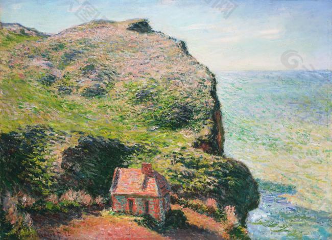 The Customs House, 1882法国画家克劳德.莫奈oscar claude Monet风景油画装饰画
