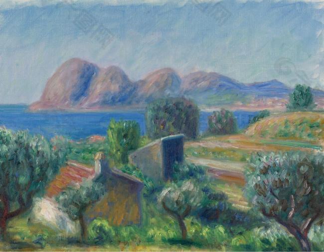 William James Glackens - The Bay, La Ciotat大师画家风景画静物油画建筑油画装饰画