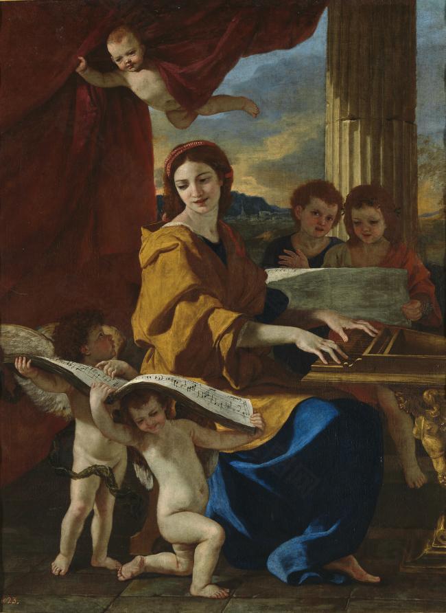 Poussin, Nicholas - Saint Cecile, Ca. 1635法国画家尼古拉斯普桑Nicolas Poussin古典主义油画装饰画