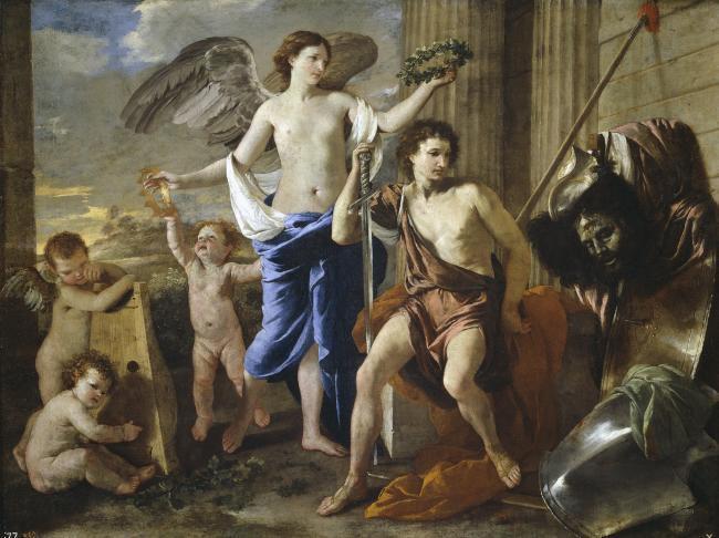 Poussin, Nicholas - The Triumph of David, Ca. 1630法国画家尼古拉斯普桑Nicolas Poussin古典主义油画装饰画