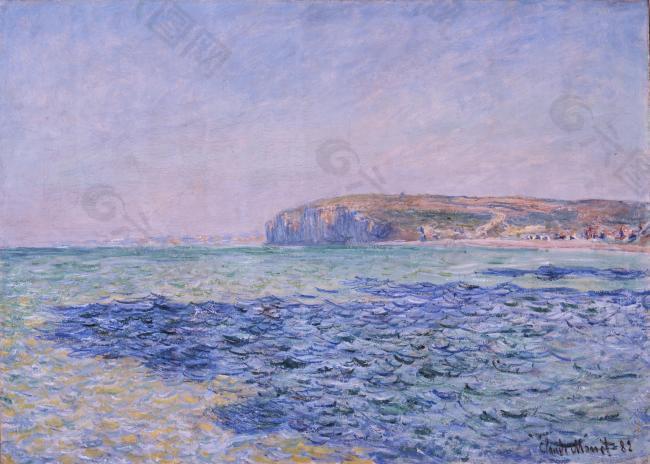 Shadows on the Sea at Pourville, 1882法国画家克劳德.莫奈oscar claude Monet风景油画装饰画