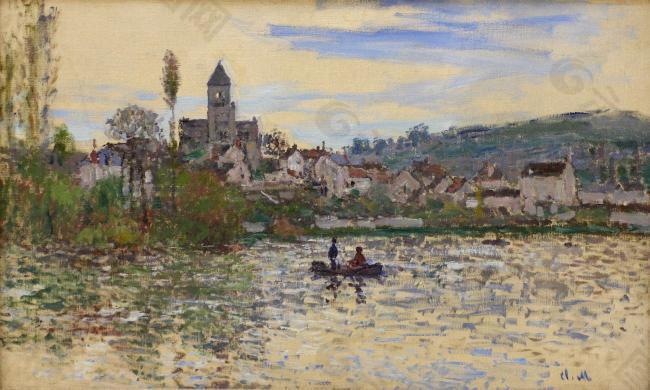 The Seine at Vetheuil 3, 1879法国画家克劳德.莫奈oscar claude Monet风景油画装饰画