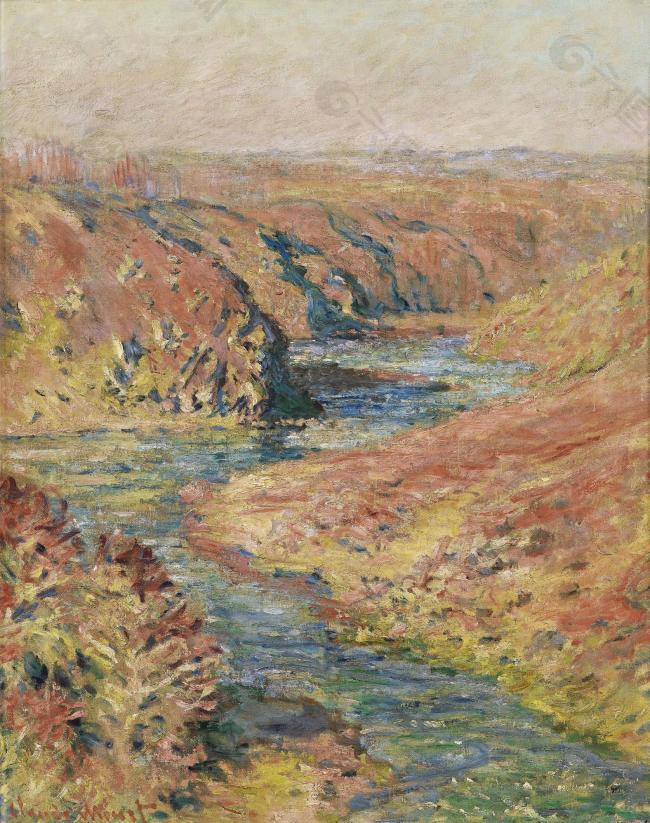 Claude Monet - The Valley of the Creuse at Fresselines, 1889法国画家克劳德.莫奈oscar claude Monet风景油画装饰画