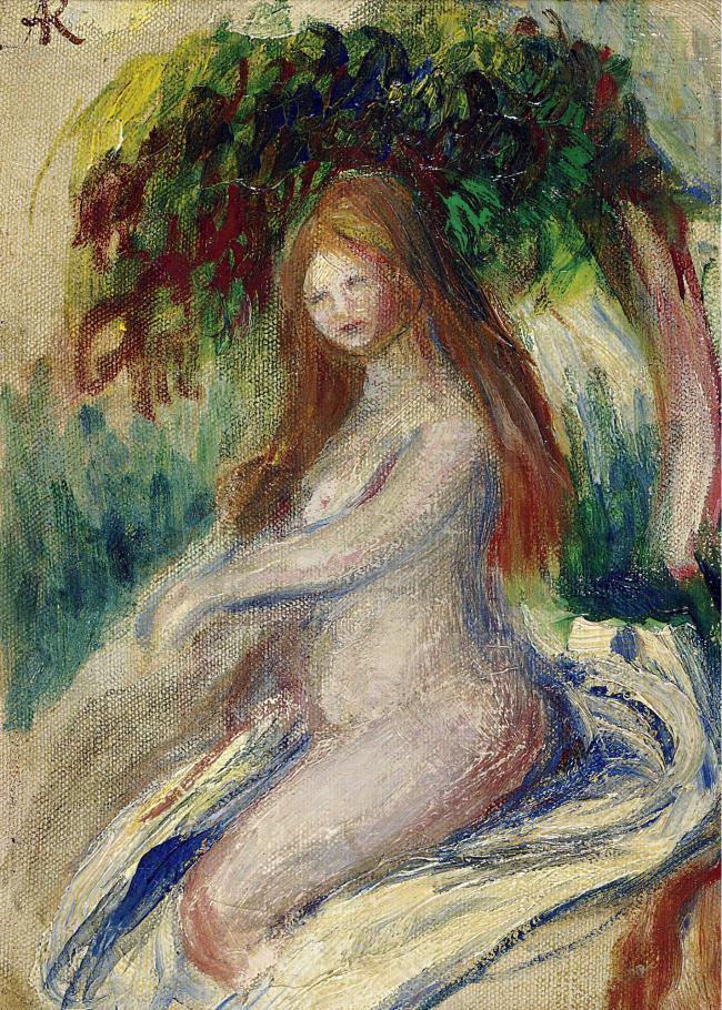 Pierre Auguste Renoir - Bather法国画家皮埃尔奥古斯特雷诺阿Pierre Auguste Renoir印象派人物油画