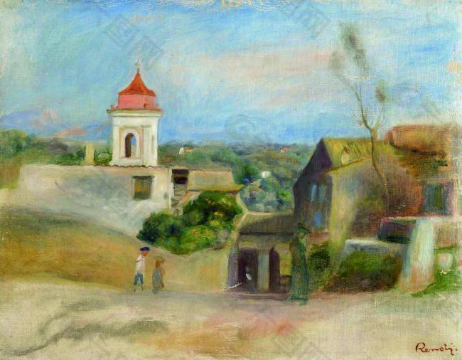 Pierre Auguste Renoir - Cagnes Landscape, 1899法国画家皮埃尔奥古斯特雷诺阿Pierre Auguste Renoir印象派人物油画