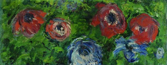 Claude Monet - Anemonies, 1885法国画家克劳德.莫奈oscar claude Monet风景油画装饰画