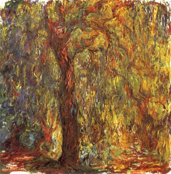 Weeping Willow,法国画家克劳德.莫奈oscar claude Monet风景油画装饰画