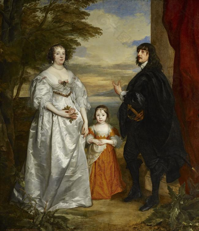 Anthony Van Dyck - James, Seventh Earl of Derby, His Lady and Child, 1632-41英国画家安东尼凡戴克Anthony van dy