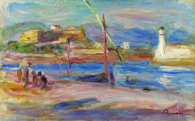 Pierre Auguste Renoir - Fort Carre at Phare of Antibes, 1916法国画家皮埃尔奥古斯特雷诺阿Pierre Auguste Renoir印象派人物