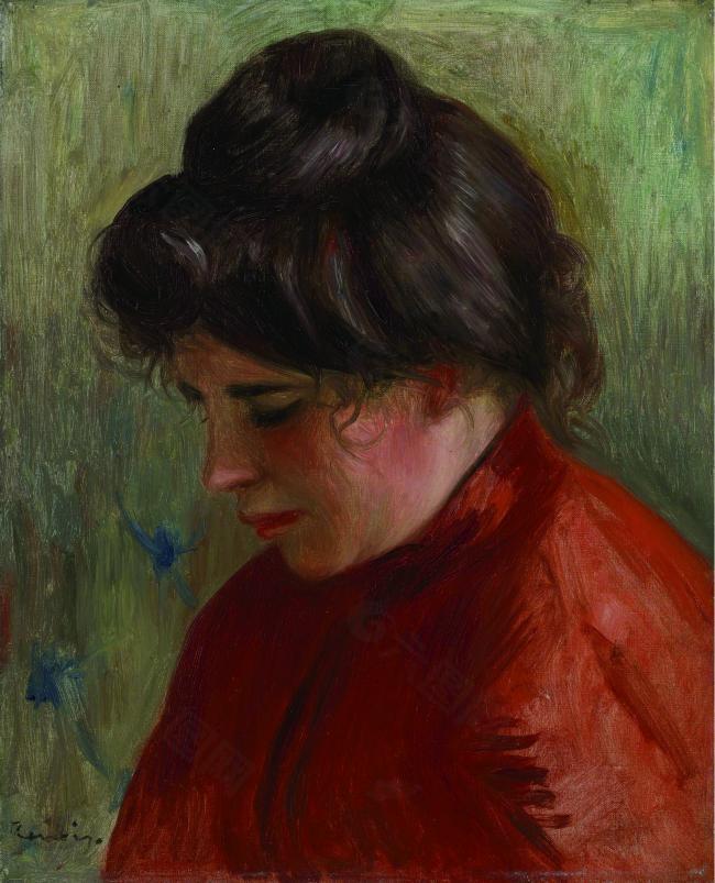 Pierre Auguste Renoir - Gabrielle, 1903法国画家皮埃尔奥古斯特雷诺阿Pierre Auguste Renoir印象派人物油画
