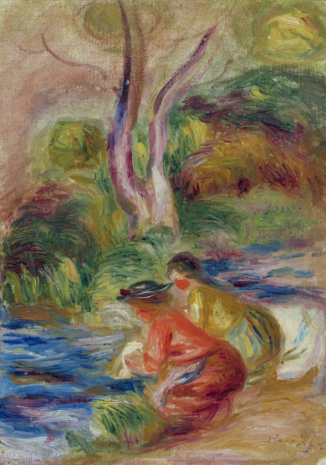 Pierre Auguste Renoir - Laundresses法国画家皮埃尔奥古斯特雷诺阿Pierre Auguste Renoir印象派人物油画
