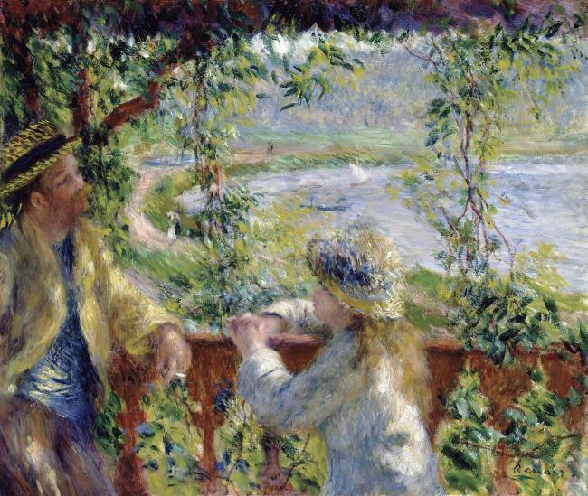 Pierre-Auguste Renoir - Near the Lake, 1879-80法国画家皮埃尔奥古斯特雷诺阿Pierre Auguste Renoir印象派人物油画