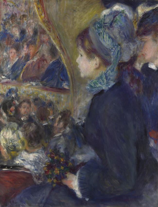 Pierre-Auguste Renoir - At the Theatre (La Premi猫re Sortie)法国画家皮埃尔奥古斯特雷诺阿Pierre Auguste Renoir印象派人物油