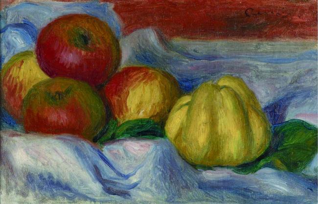 Pierre Auguste Renoir - Still Life with Apples and Quince法国画家皮埃尔奥古斯特雷诺阿Pierre Auguste Renoir印象派人物油画