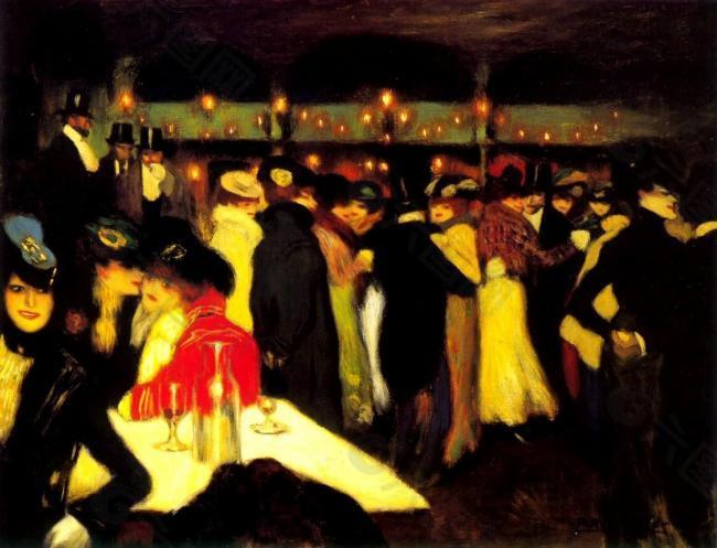 1900 Moulin de la galette西班牙画家巴勃罗毕加索抽象油画人物人体油画装饰画
