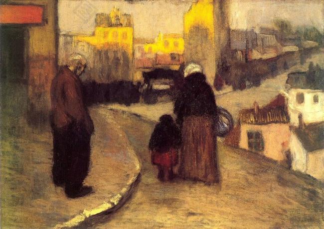 1900 Une rue de Montmartre西班牙画家巴勃罗毕加索抽象油画人物人体油画装饰画