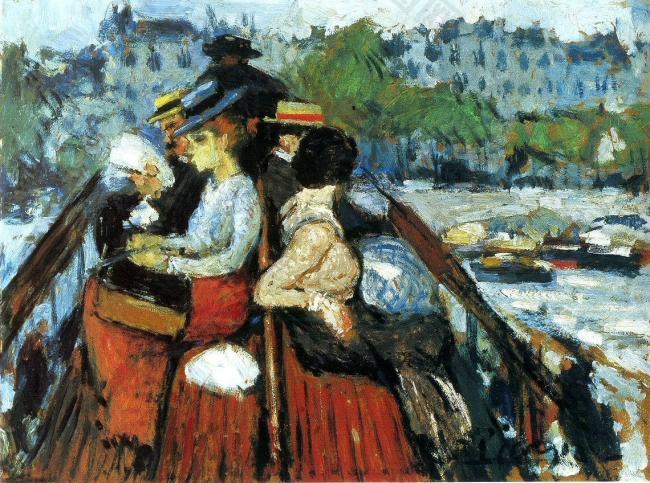 1901 Sur le pont sup淇絠eur西班牙画家巴勃罗毕加索抽象油画人物人体油画装饰画