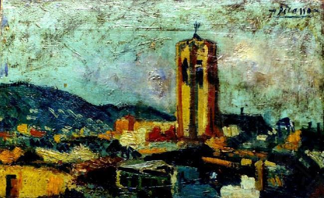 1903 Paysage catalan西班牙画家巴勃罗毕加索抽象油画人物人体油画装饰画