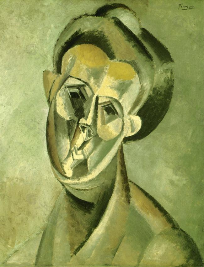 1909 T鍧眅 de femme (Fernande Olivier)2西班牙画家巴勃罗毕加索抽象油画人物人体油画装饰画