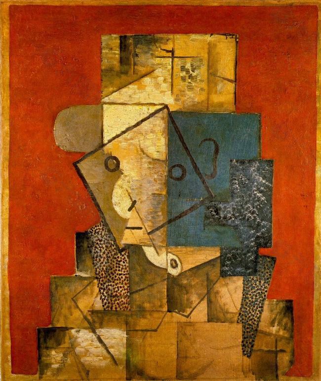 1915 Homme西班牙画家巴勃罗毕加索抽象油画人物人体油画装饰画