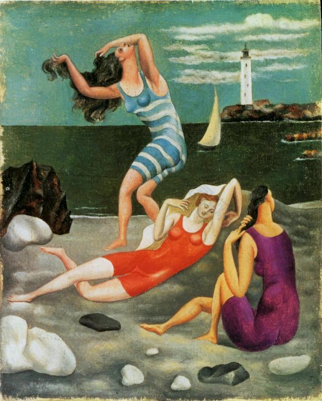 1918 Les baigneuses西班牙画家巴勃罗毕加索抽象油画人物人体油画装饰画
