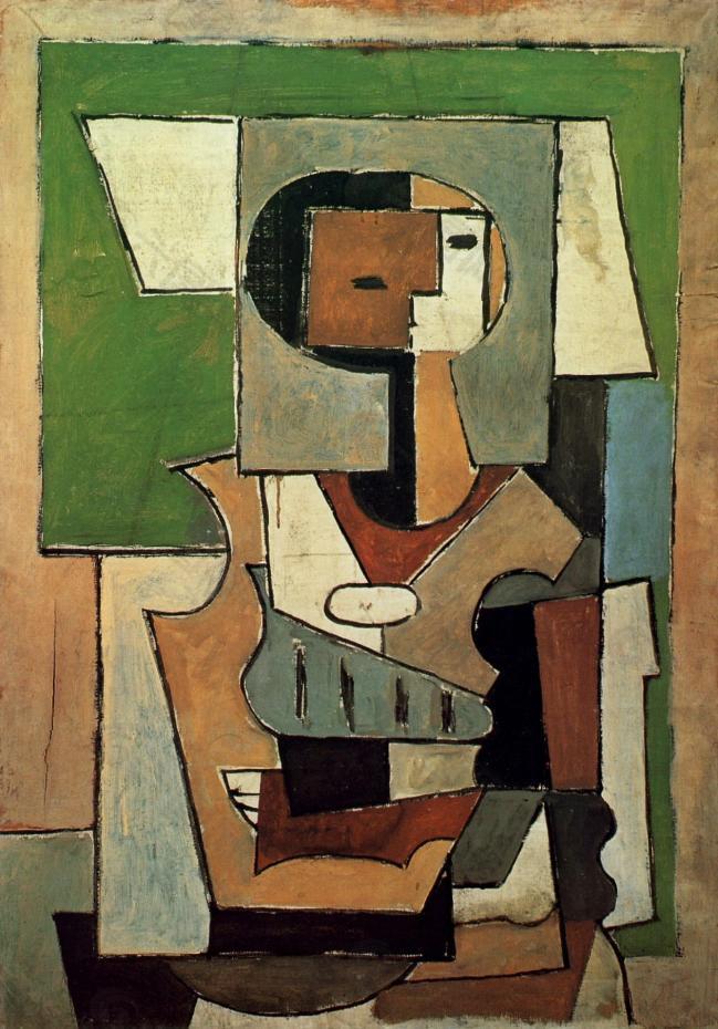 1920 Composition avec personnage [Femme aux bras crois淇縘西班牙画家巴勃罗毕加索抽象油画人物人体油画装饰画