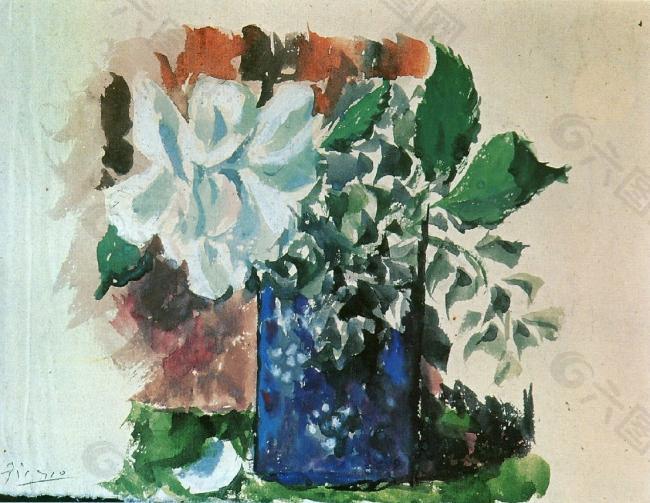 1920 Fleurs西班牙画家巴勃罗毕加索抽象油画人物人体油画装饰画